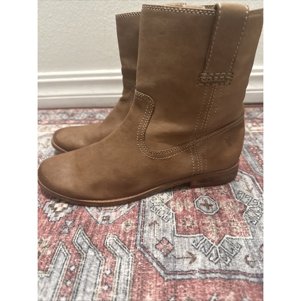 Frye‎ Ana Leather Pull On Ankle Boots Camel Brown Women’s Size 6 M - Picture 3 of 6